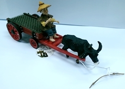 AZOO水族網-- 陶製裝飾品-牧童與牛車